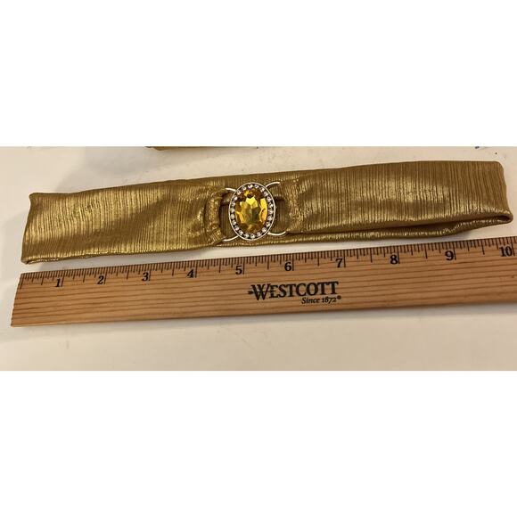 Sexy Women's Metallic Gold Bikini Set & Crystal Headband,triangle Halter, Large - Picture 11 of 14